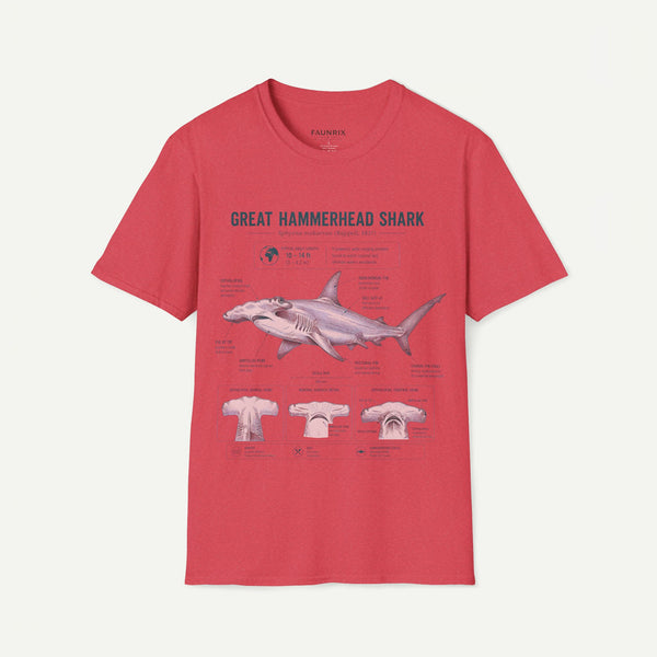 Hammerhead Shark Anatomy T-Shirt — Great Hammerhead Educational Tee