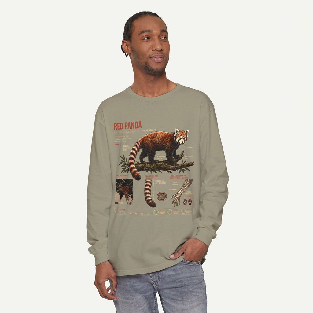 Red Panda Illustration Long Sleeve Tee — Wildlife Field Guide Graphic