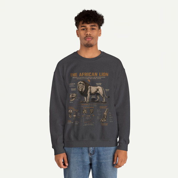 African Lion Anatomy Crewneck Sweatshirt