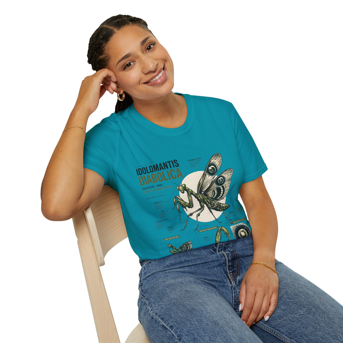 Praying Mantis Botanical Anatomy T-Shirt — Mantis Taxonomy Graphic Tee