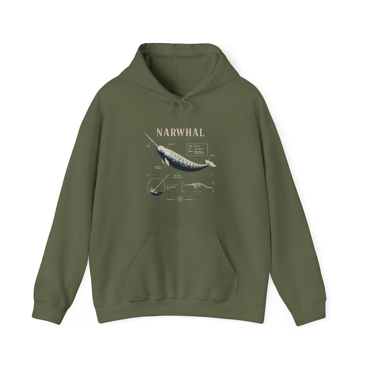 Narwhal Hoodie — Vintage Tailplane Illustration, Aviation Crew Sweatshirt
