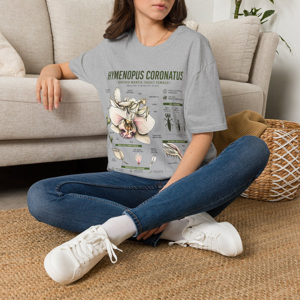 Mantis Anatomy Tee — Hymenopus Coronatus Orchid Mantis Illustration