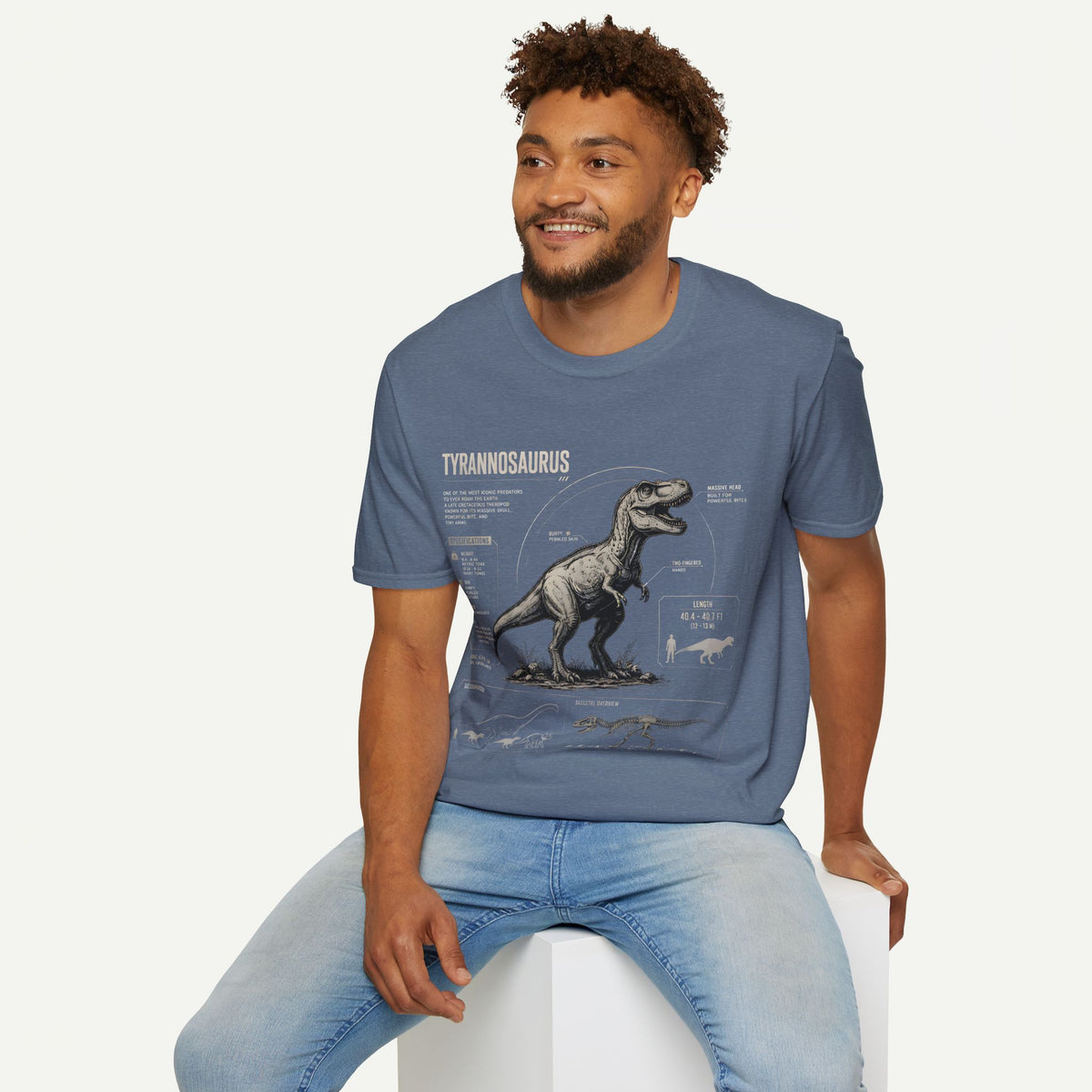 Tyrannosaurus Diagram Anatomy T-Shirt — Vintage Dino Graphic Tee
