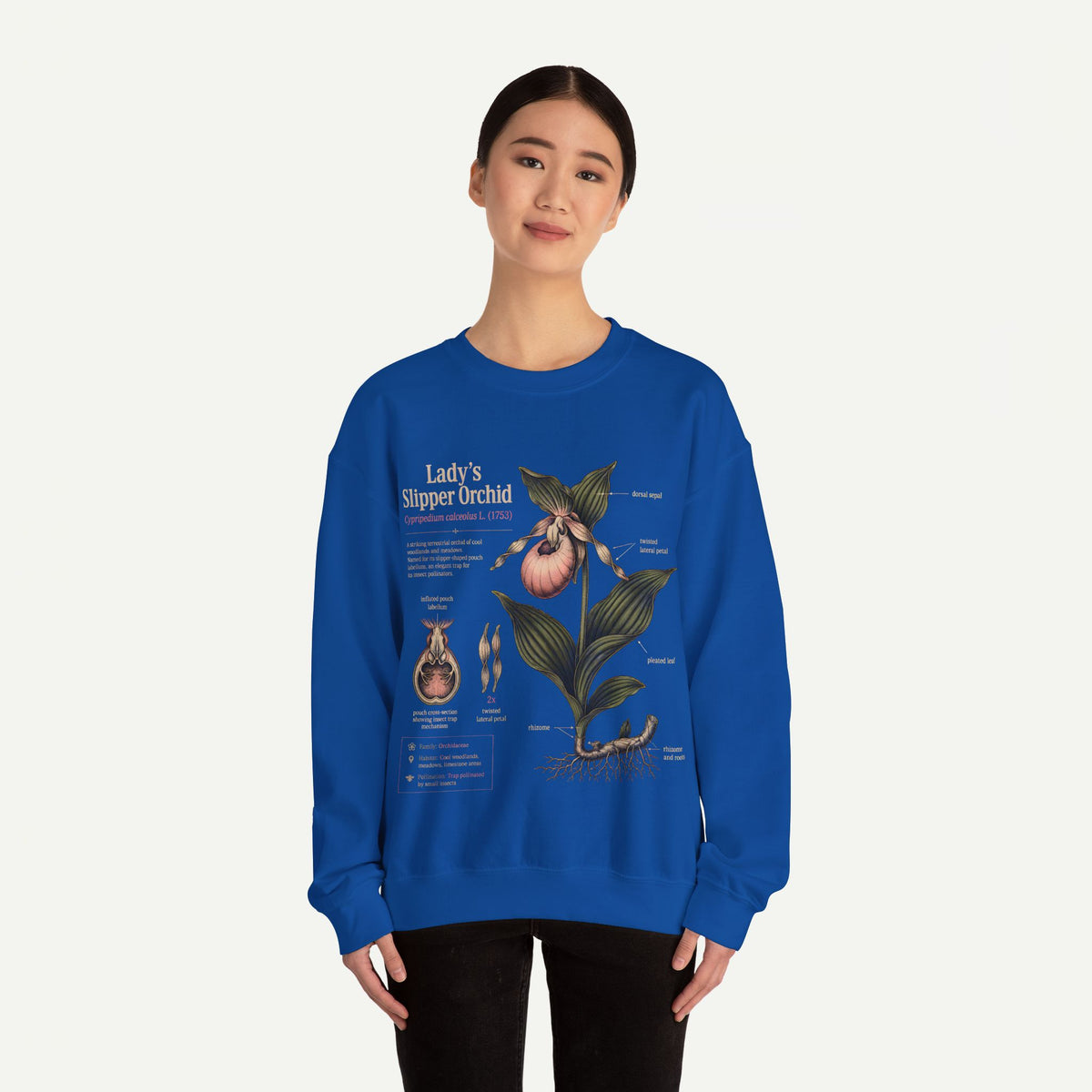 Lady's Slipper Orchid Botanical Sweatshirt