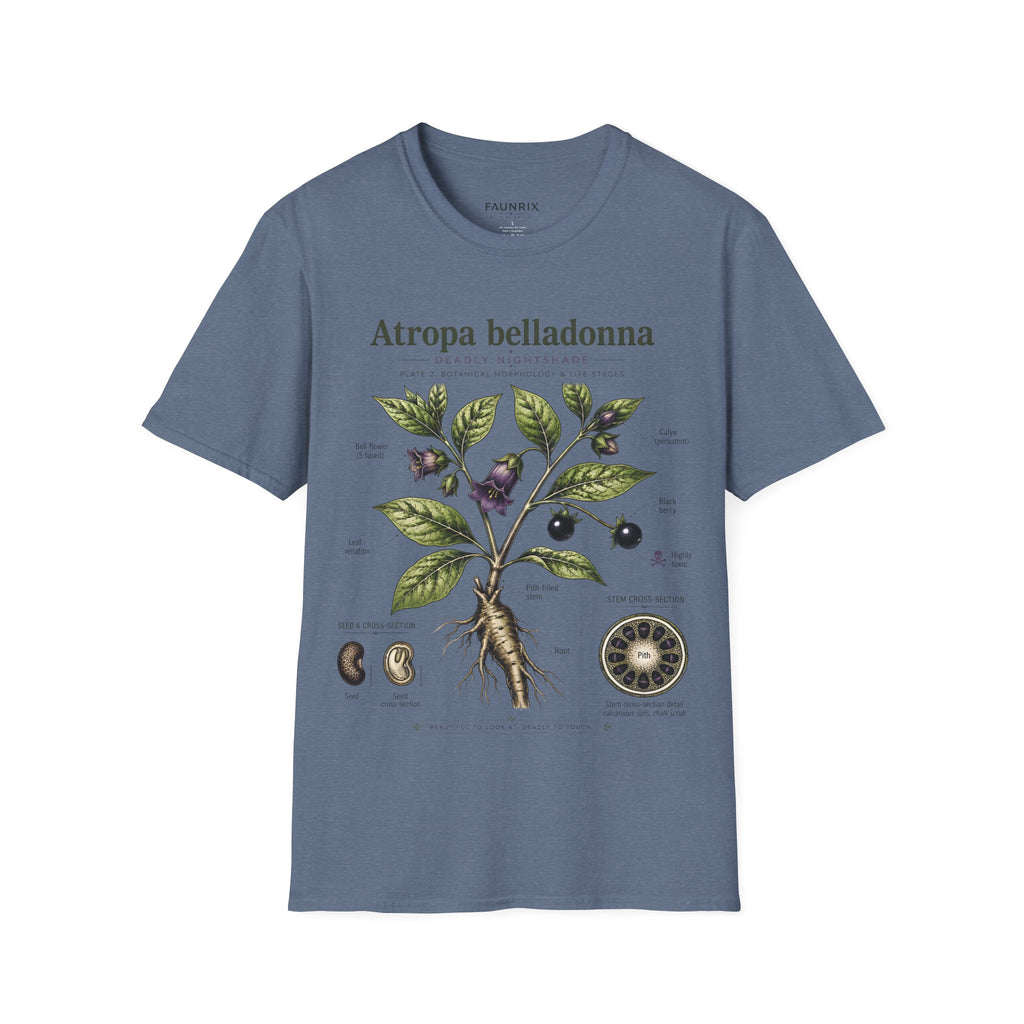Atropa belladonna Botanical Anatomy T-Shirt — Vintage Deadly Nightshade Illustration