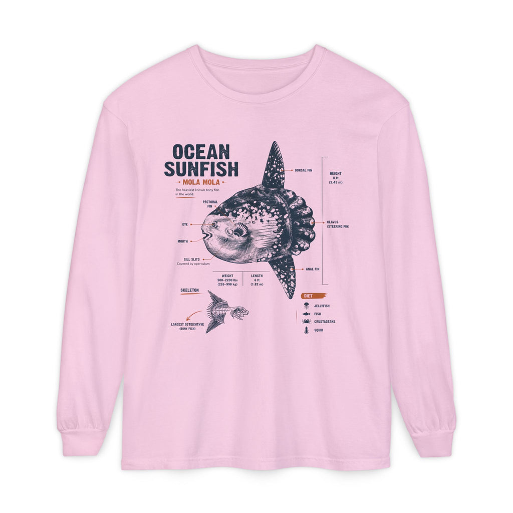 Sunfish Anatomy Long Sleeve Tee — Ocean Sunfish Diagram Shirt