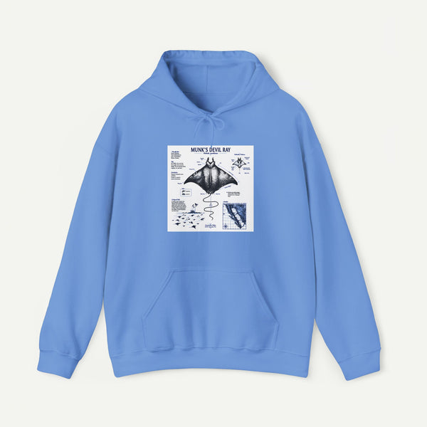 Manta Ray Anatomy Hoodie — Marine Life Graphic Pullover