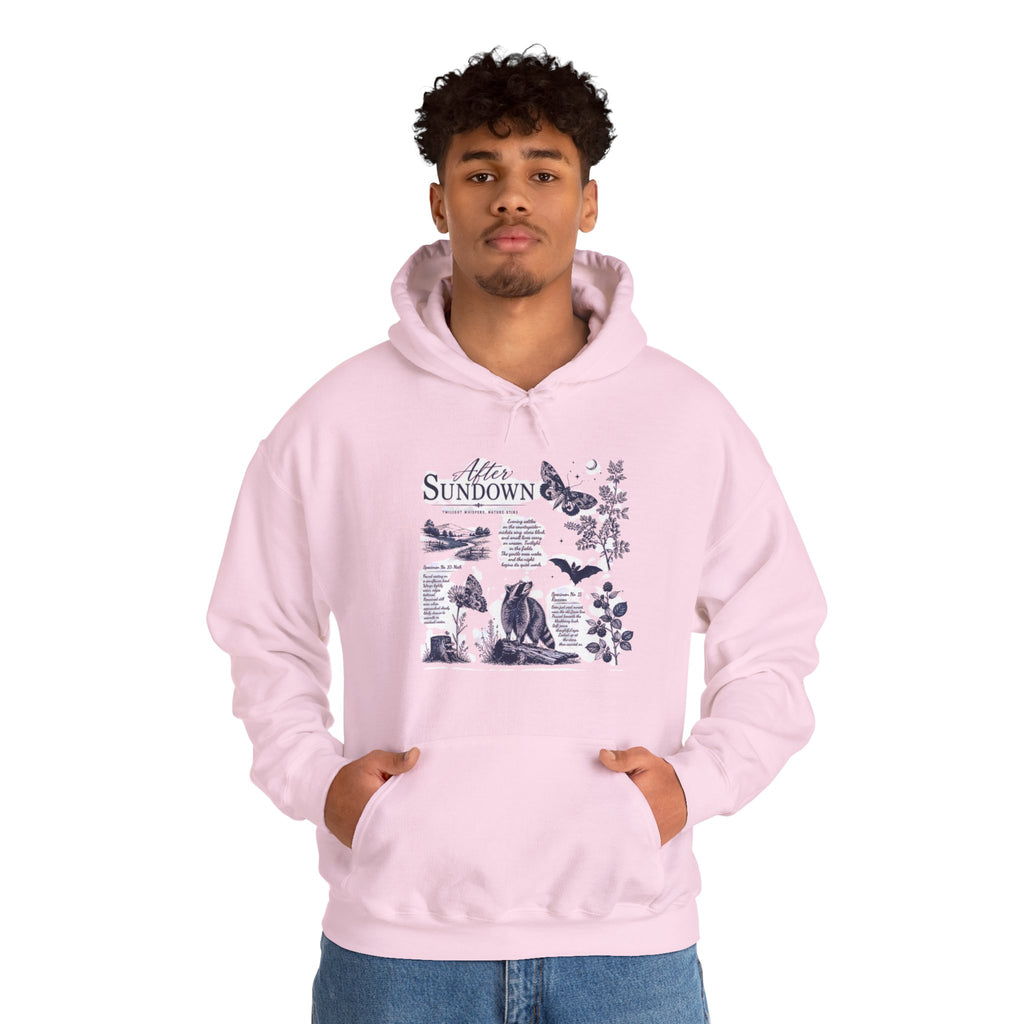 Sunset Foxes Hoodie — "After Sundown" Nature Graphic Pullover