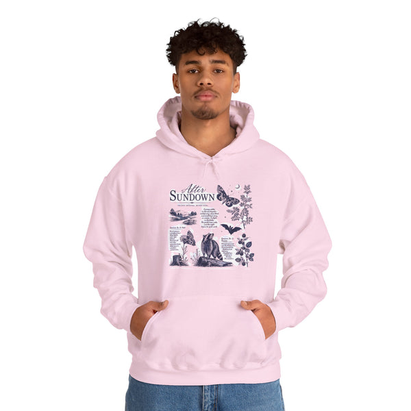 Sunset Foxes Hoodie — "After Sundown" Nature Graphic Pullover