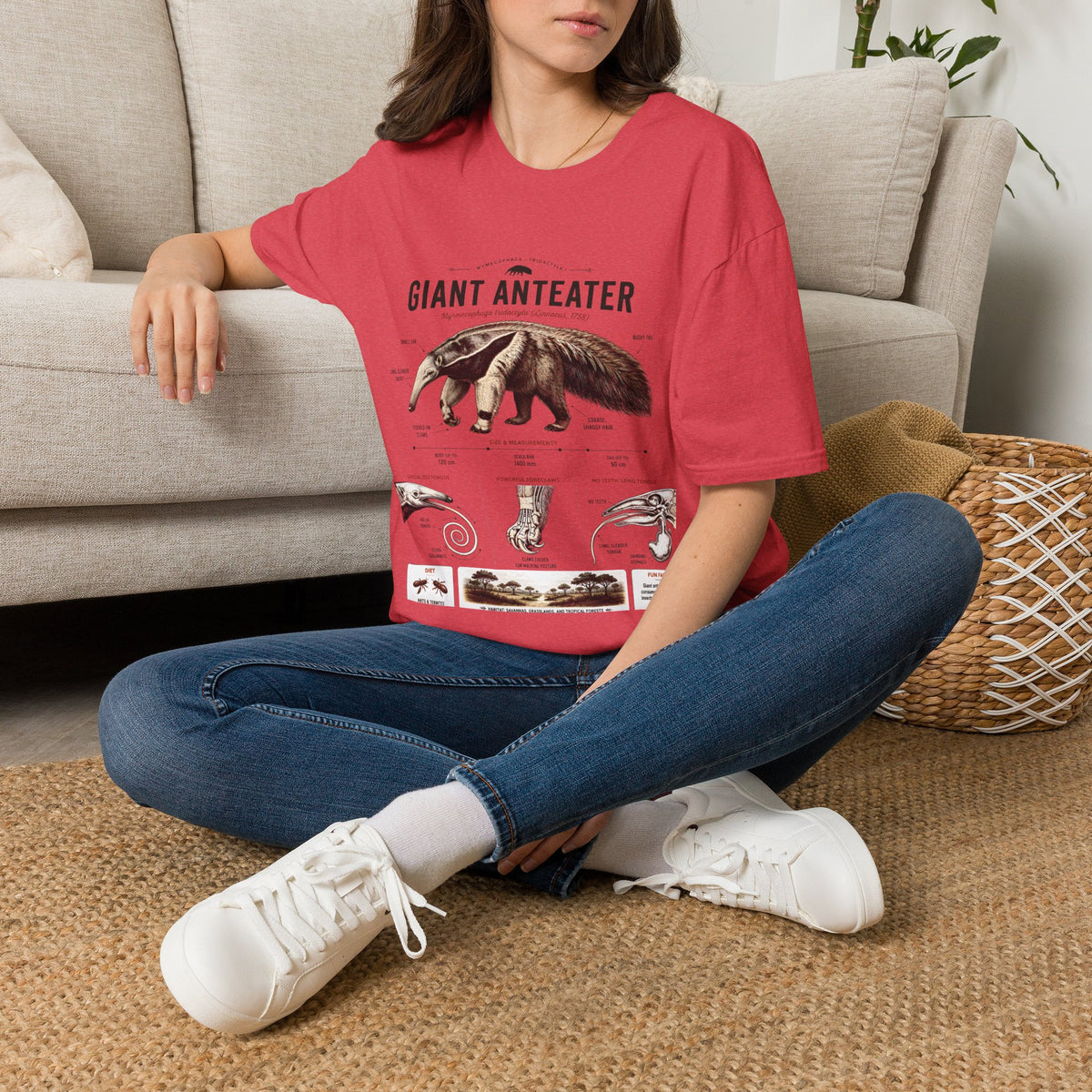 Giant Anteater Anatomy Tee — Vintage Natural History Animal Graphic T-Shirt