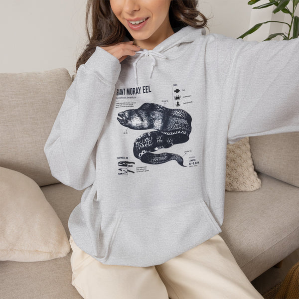 Sea Snake Diagram Hoodie - Vintage Scientific Illustration Sweatshirt