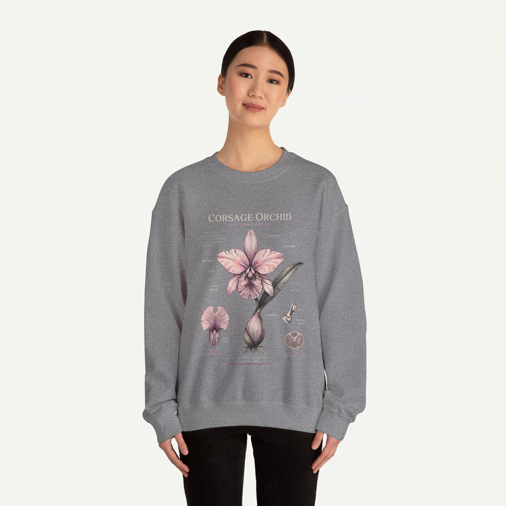 Corsage Orchid Sweatshirt — Botanical Anatomy Floral Crewneck