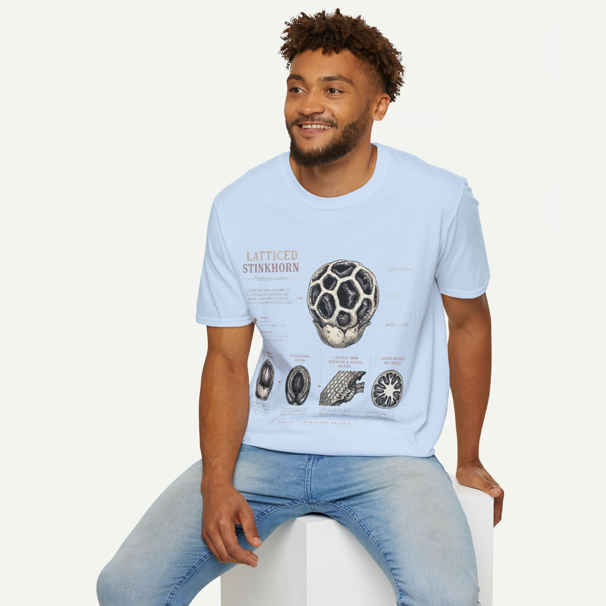 Botanical Latticed Stinkhorn  Anatomy  Vintage Naturalist Shirt