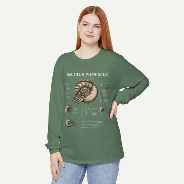 Nautilus Pompilius Anatomy Long Sleeve Tee — Vintage Marine Science Shirt