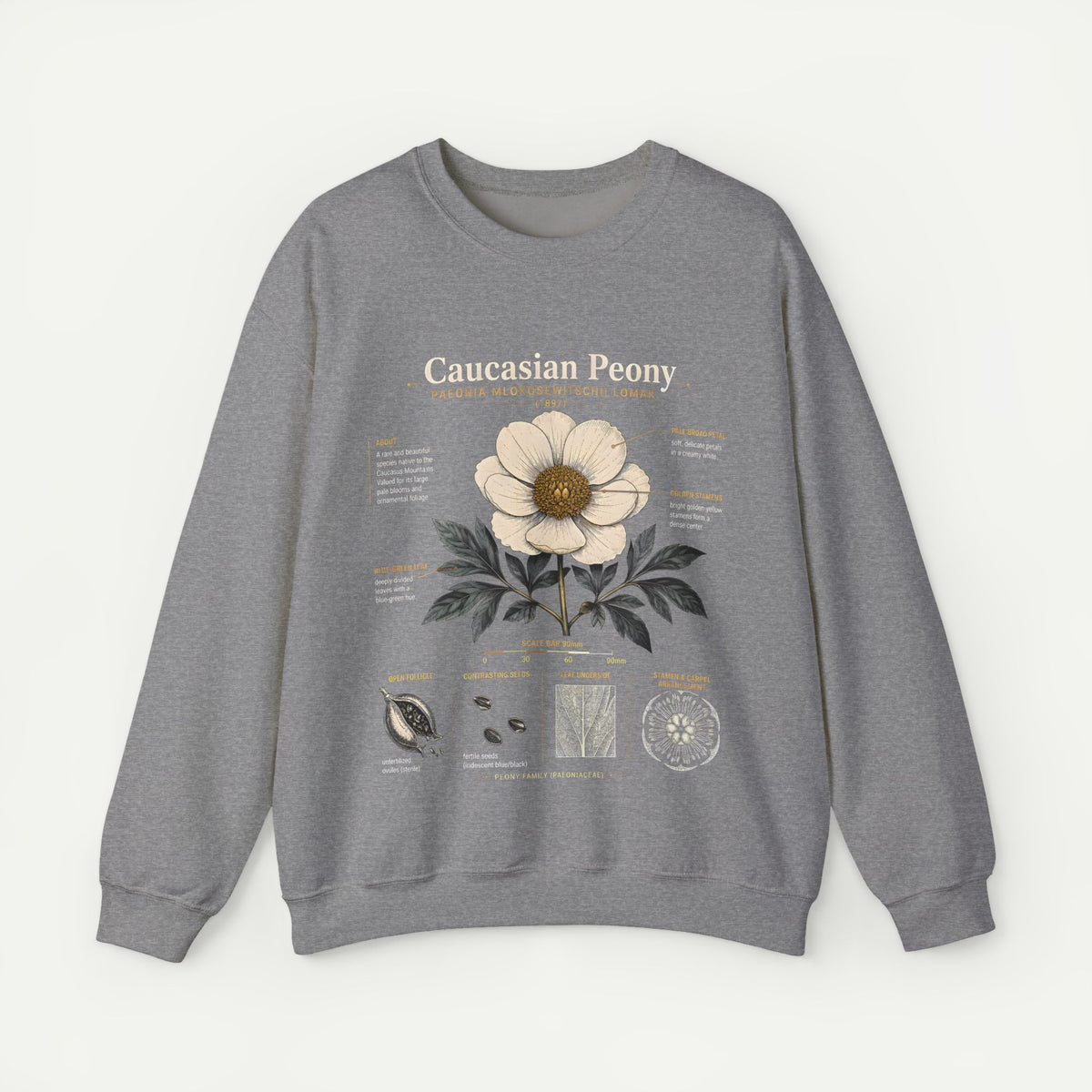 Caucasian Peony Botanical Crewneck Sweatshirt
