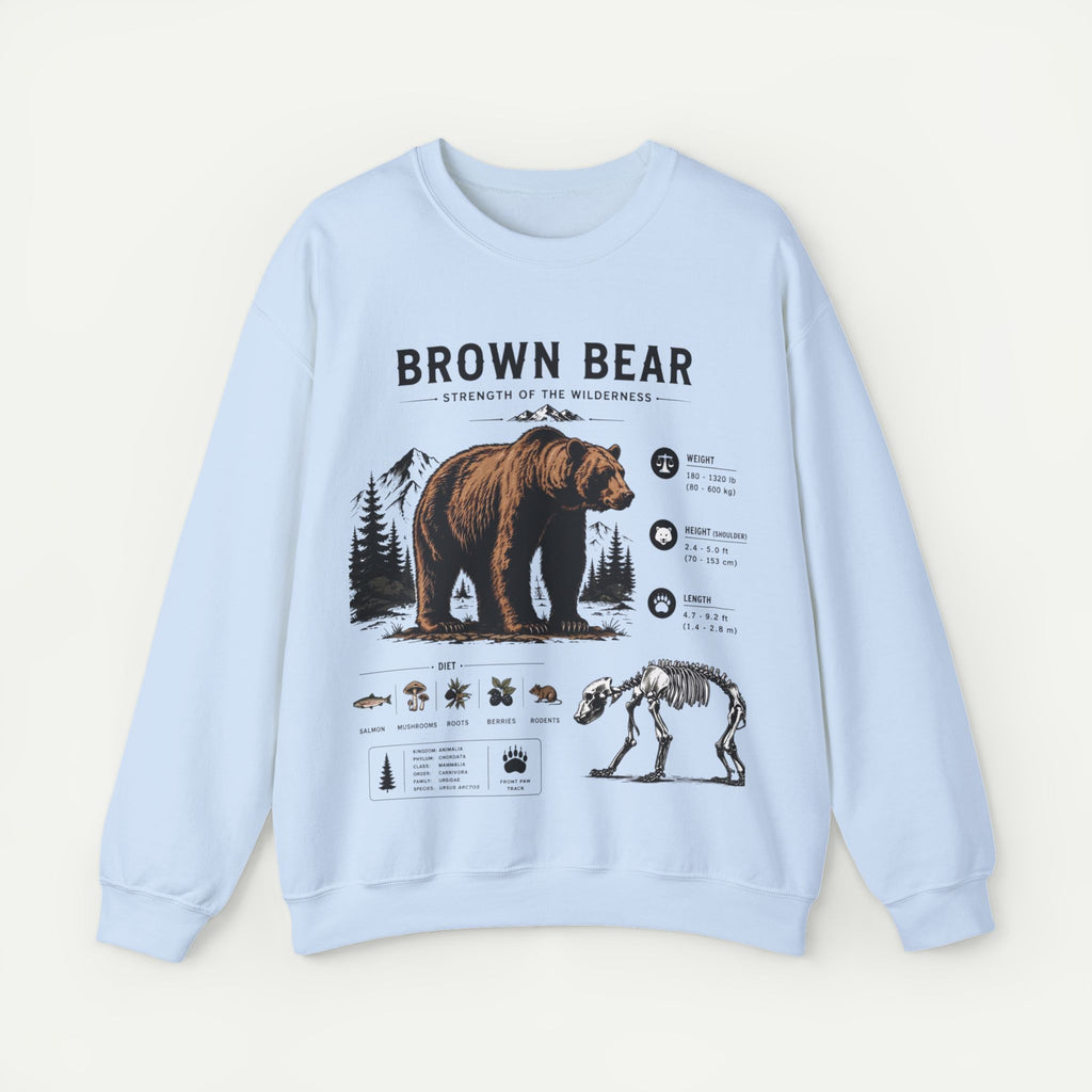 Brown Bear Anatomy Sweatshirt — Wildlife Illustration Graphic Sweatshirt