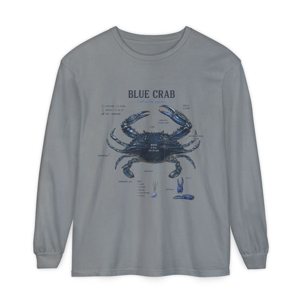 Blue Crab Anatomy Long Sleeve Tee