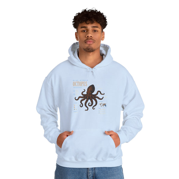 Octopus Specimen Hoodie — Vintage Marine Biology Illustration Sweatshirt