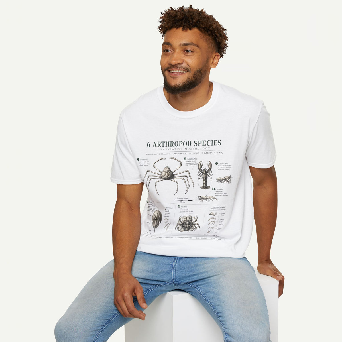 Arthropod Species Graphic Anatomy T-Shirt — 6 Detailed Arthropod Illustrations