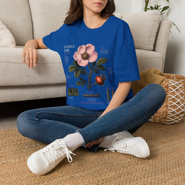 Botanical Rose Anatomy T-Shirt – Vintage Floral Illustration Tee
