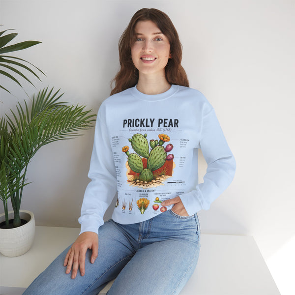 Prickly Pear Botanical Sweatshirt — Cactus Illustration Guide Crewneck
