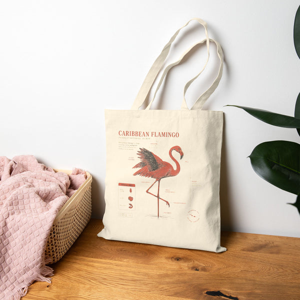 Caribbean Flamingo Canvas Tote Bag