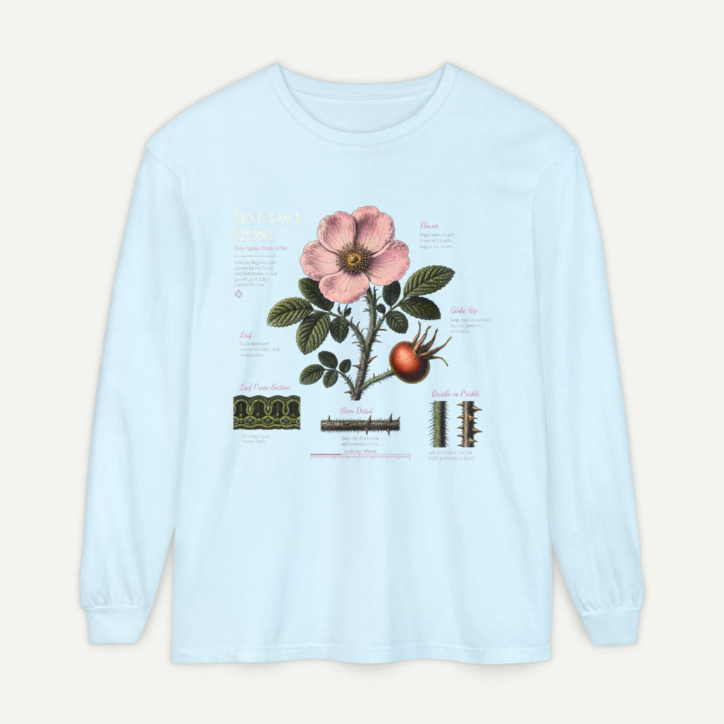 Botanical Rose Diagram Long Sleeve T-Shirt