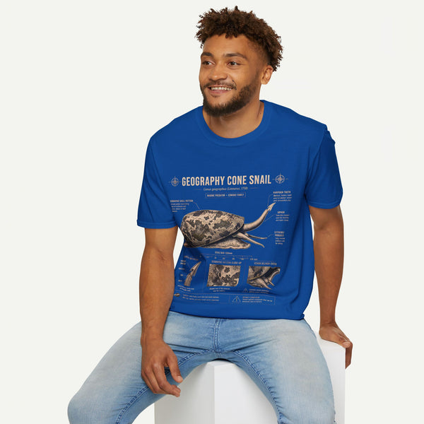 Geography Cone Snail Anatomy T-Shirt — Vintage Scientific Illustration Tee