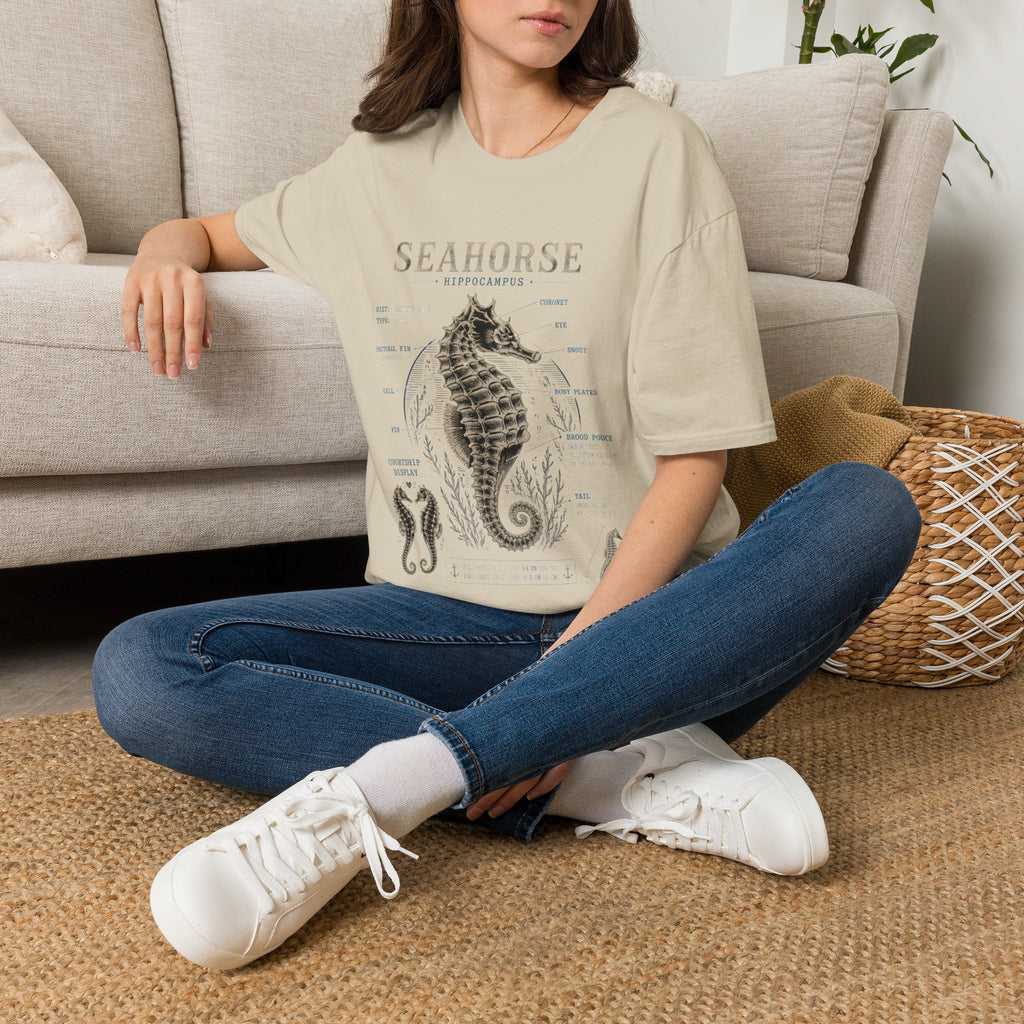 Seahorse Anatomy Tee — Vintage Marine Biology T-Shirt