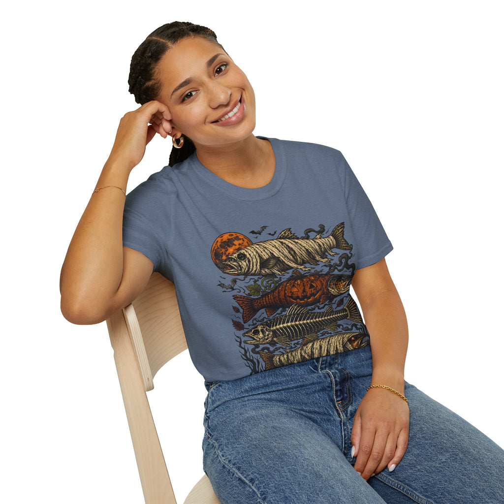 Halloween Pumpkin Fish T-Shirt — Spooky Koi Graphic Tee