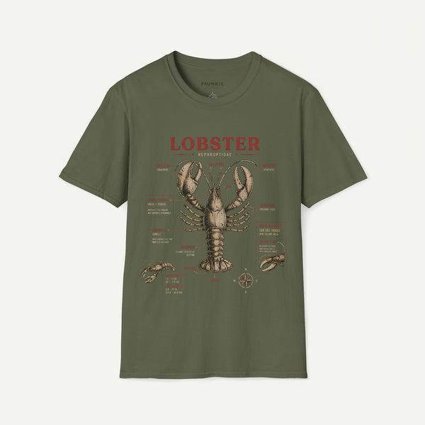 Lobster Anatomy T-Shirt — Vintage Nautical Seafood Diagram Tee
