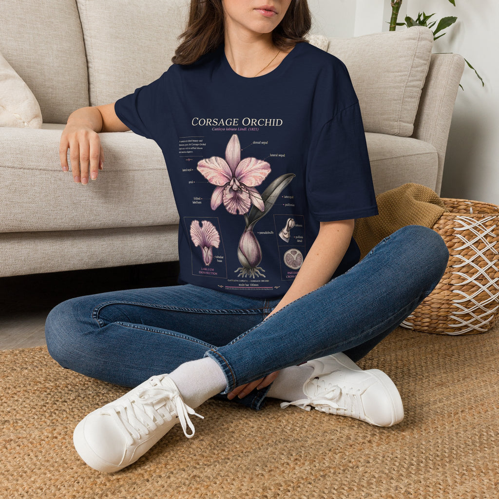 Corsage Orchid T-Shirt — Botanical Floral Diagram Tee