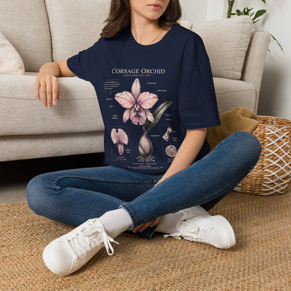 Corsage Orchid T-Shirt — Botanical Floral Diagram Tee
