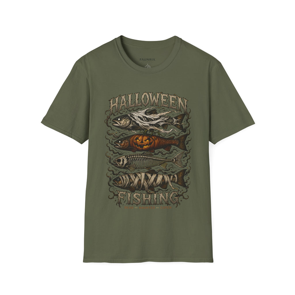 Halloween Fishing T-Shirt — Spooky Pumpkin Fish Graphic Tee