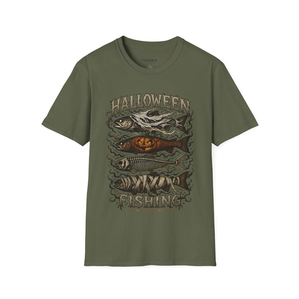 Halloween Fishing T-Shirt — Spooky Pumpkin Fish Graphic Tee