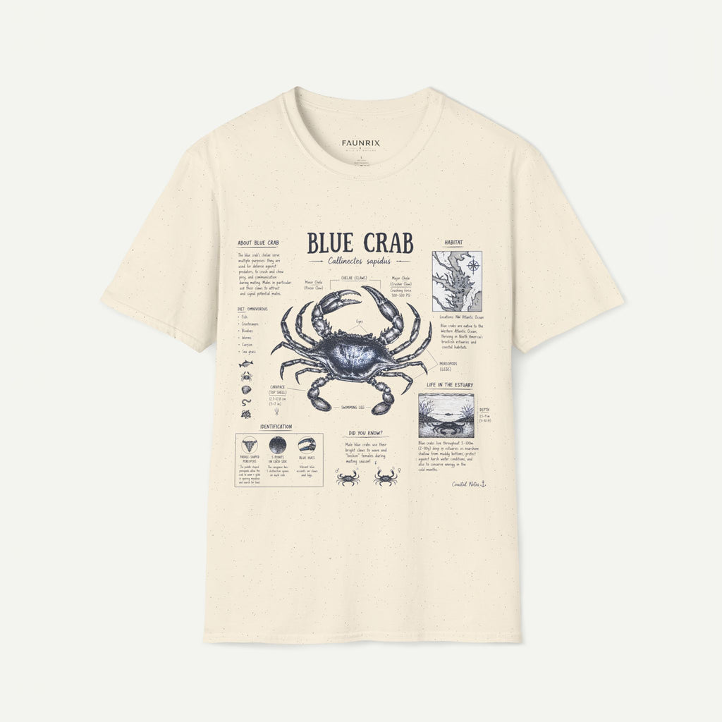 Blue Crab Anatomy T-Shirt — Nautical Vintage Marine Illustration Tee
