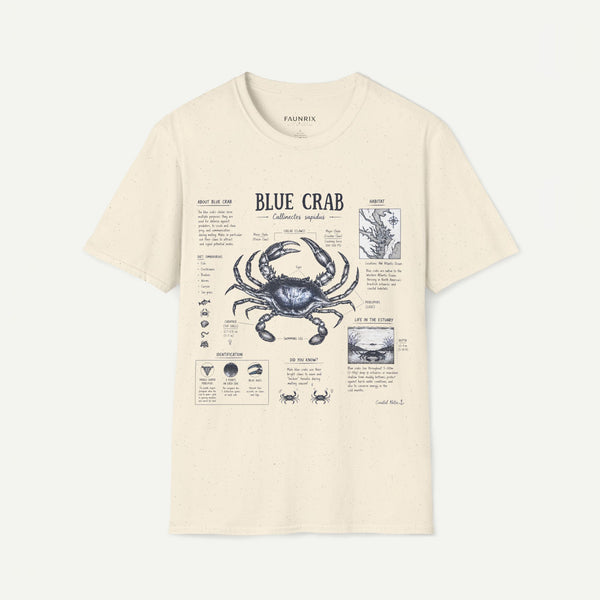 Blue Crab Anatomy T-Shirt — Nautical Vintage Marine Illustration Tee
