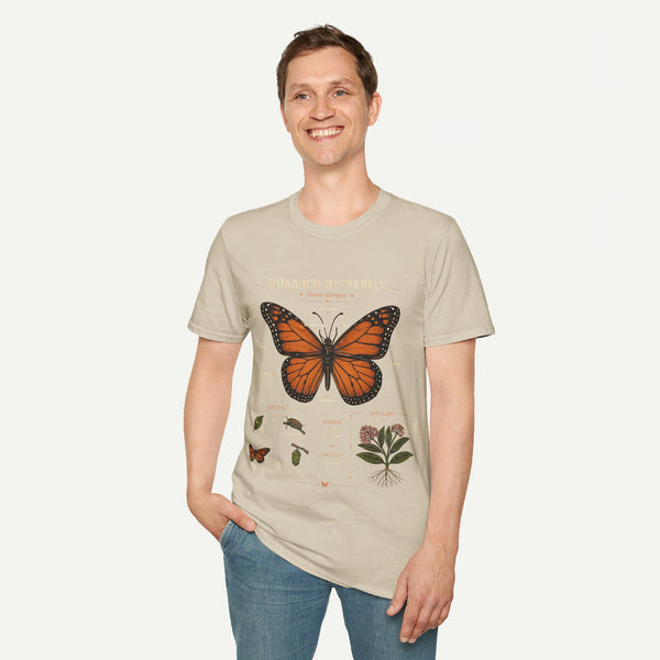 Monarch Butterfly Anatomy T-Shirt — Vintage Nature Illustration Tee