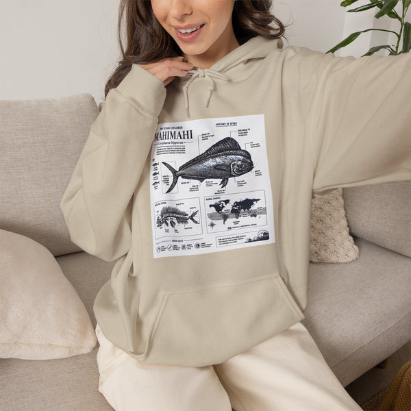 Mahi Mahi Fish Anatomy Hoodie — Illustrated Marine Biology Pullover