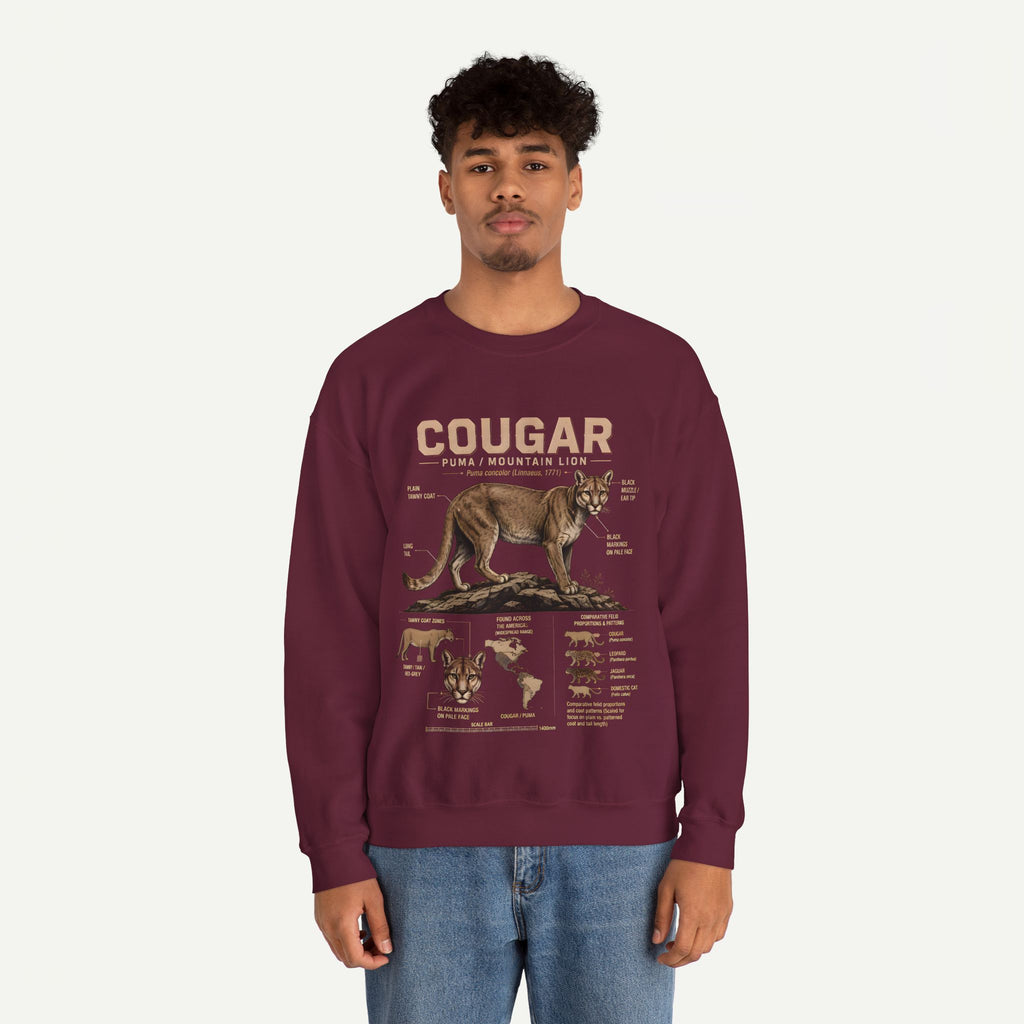 Cougar Anatomy Sweatshirt – Puma / Mountain Lion Educational Crewneck