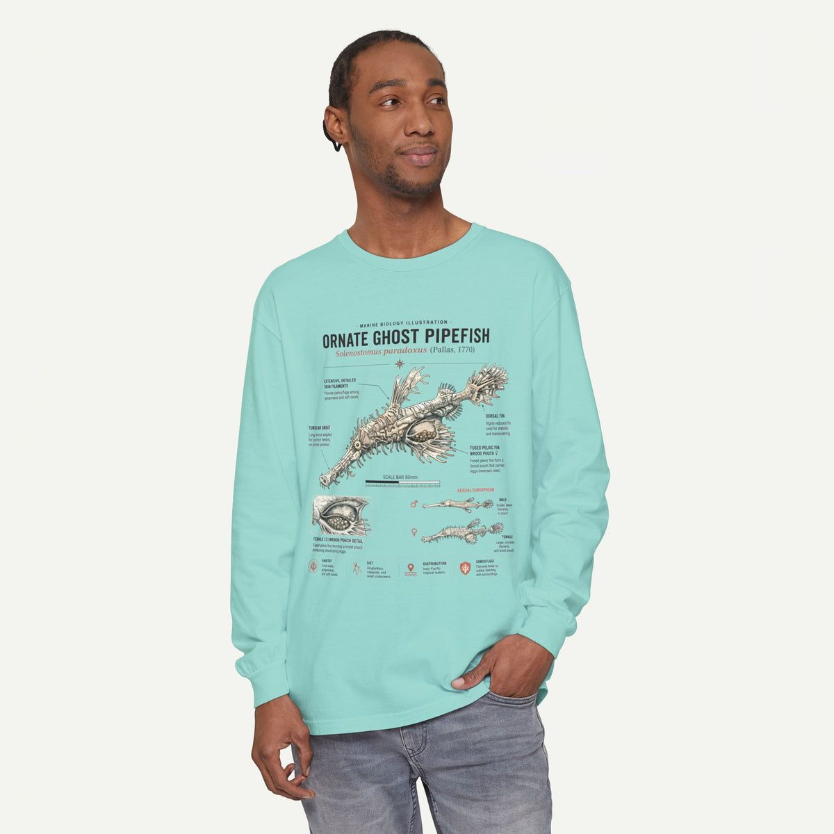 Ornate Ghost Pipefish Anatomical Long Sleeve Tee