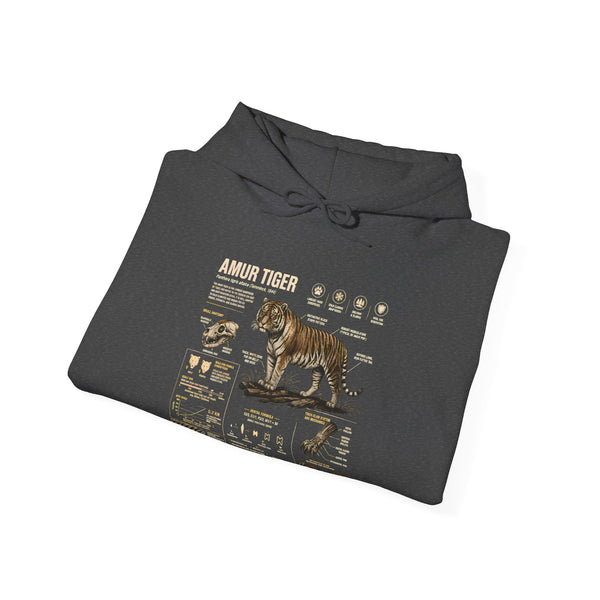 Amur Tiger Guide Hoodie — Vintage Wildlife Illustration Pullover