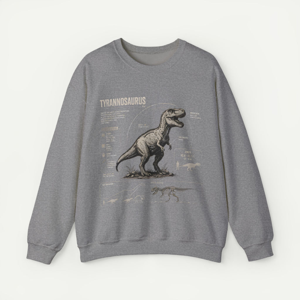 Tyrannosaurus Anatomy Sweatshirt — Vintage Dino Diagram Pullover