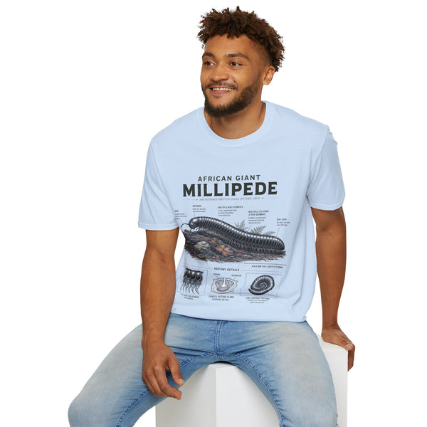 Millipede Anatomy T-Shirt — 'African Giant Millipede' Scientific Graphic Tee