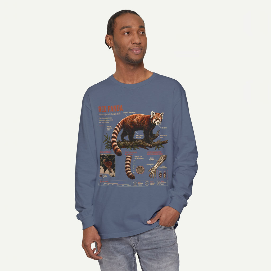 Red Panda Illustration Long Sleeve Tee — Wildlife Field Guide Graphic