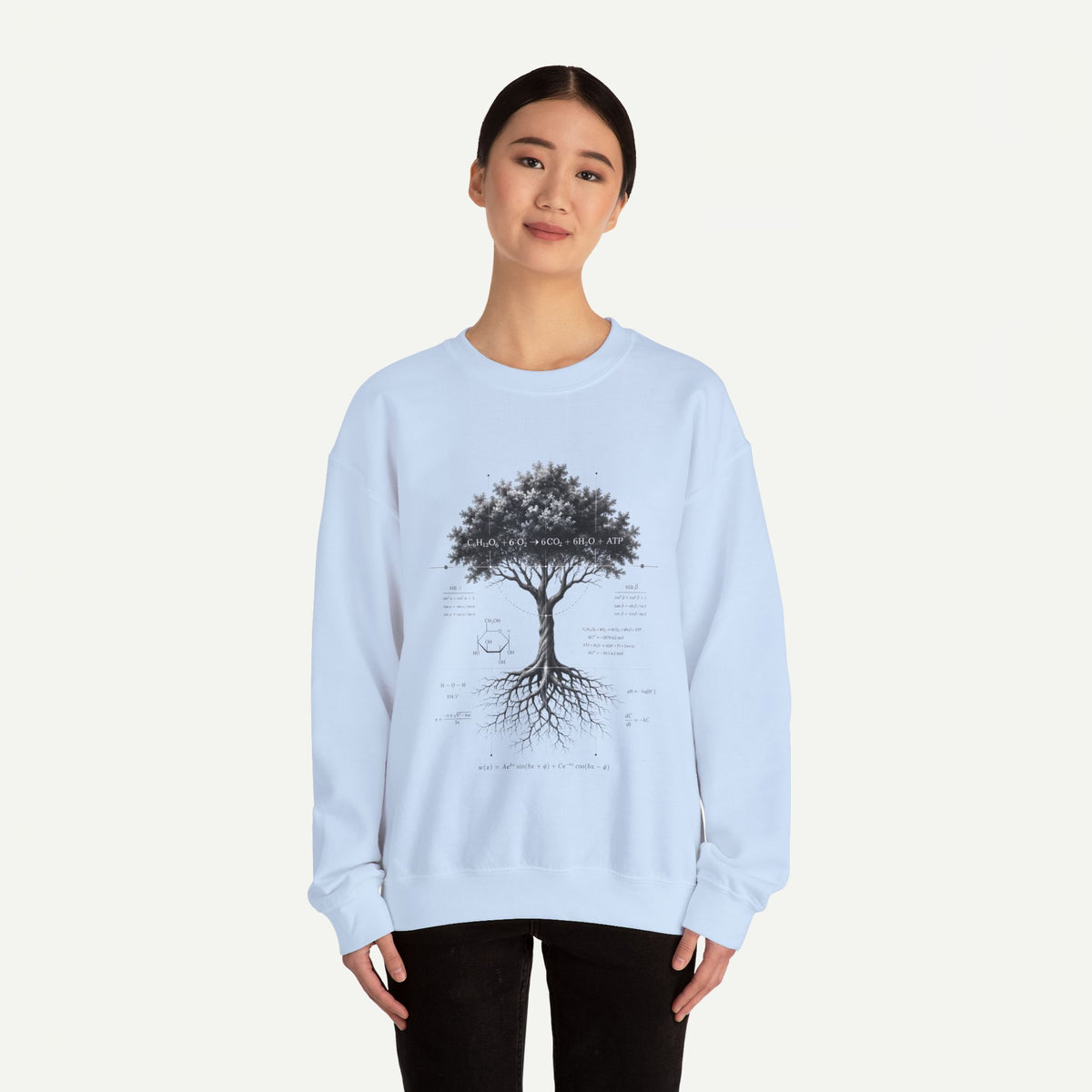 Tree of Life Crewneck Sweatshirt — Botanical Roots Illustration