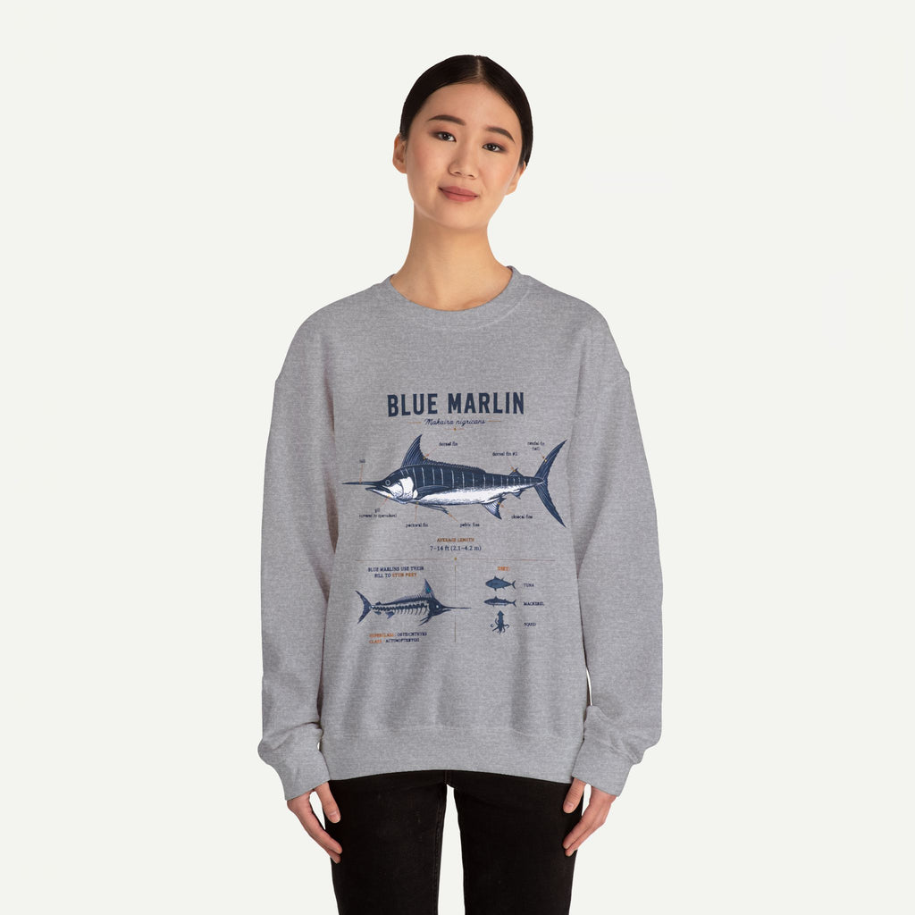 Blue Marlin Fish Anatomy Sweatshirt
