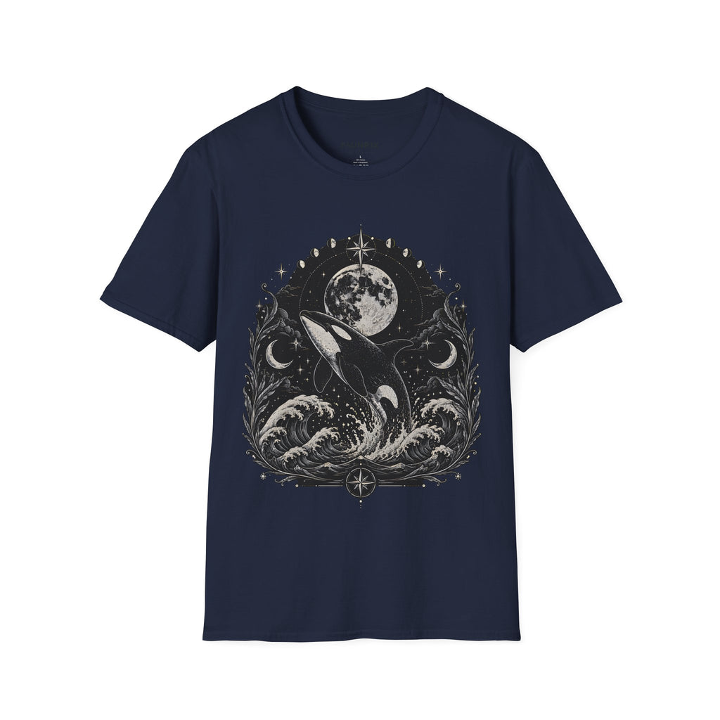 Orca Moon T-Shirt — Whale & Full Moon Illustration Tee