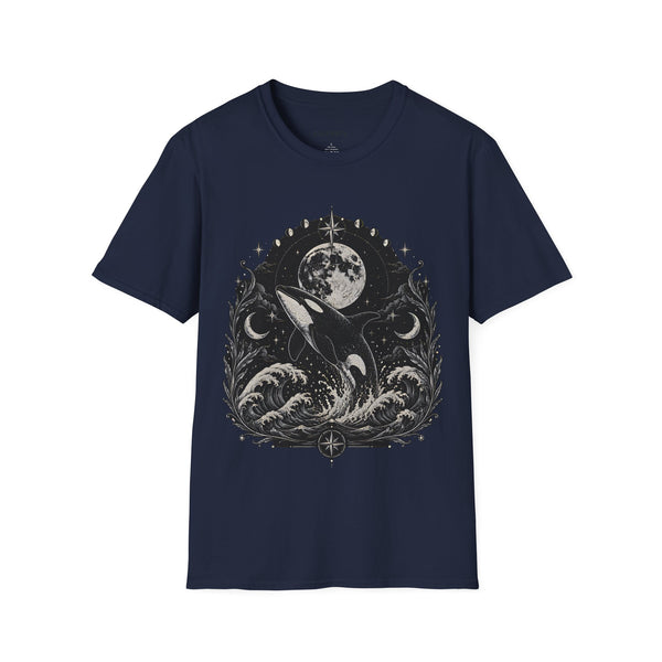Orca Moon T-Shirt — Whale & Full Moon Illustration Tee