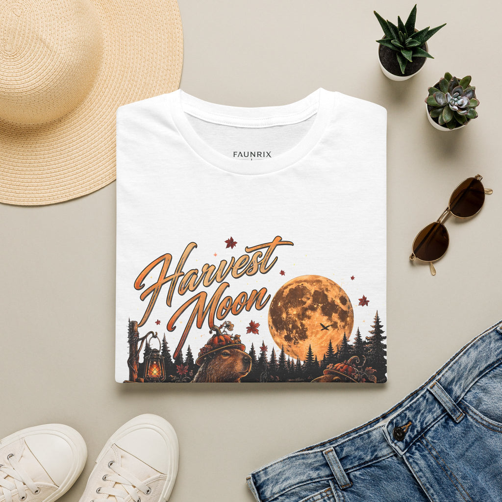 Harvest Moon T-Shirt — Autumn Campfire Bear Forest Tee